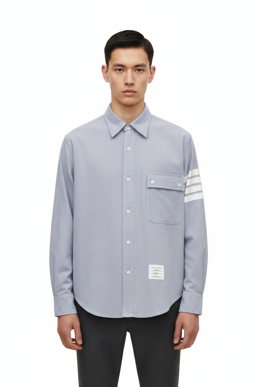 Thom BrowneMen's Casual Oxford Shirt - 100% Cotton Button-Front Shirt