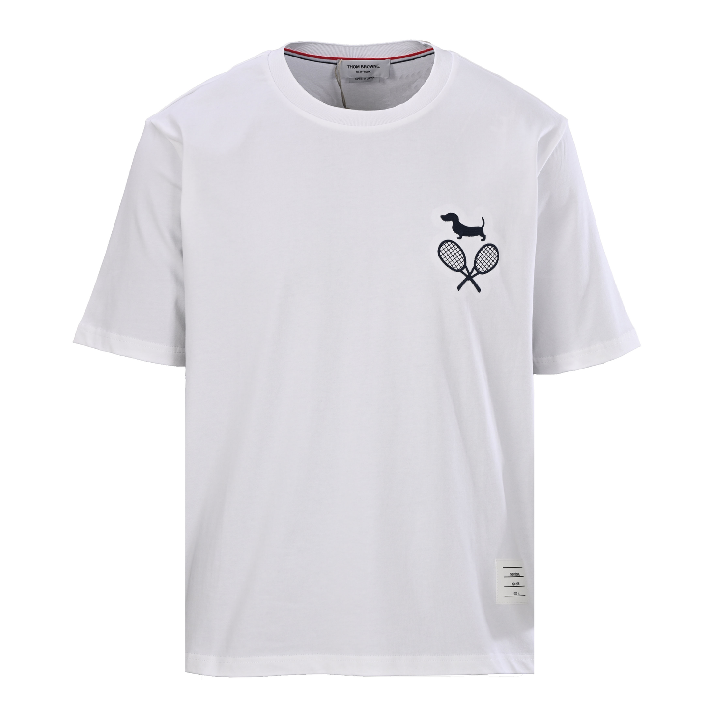 Men's T-Shirt with Puppy and Racket Embroidery