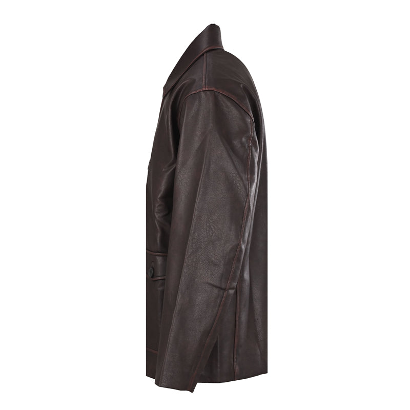 LOEWE  Double-Pocket Distressed Leather Jacket