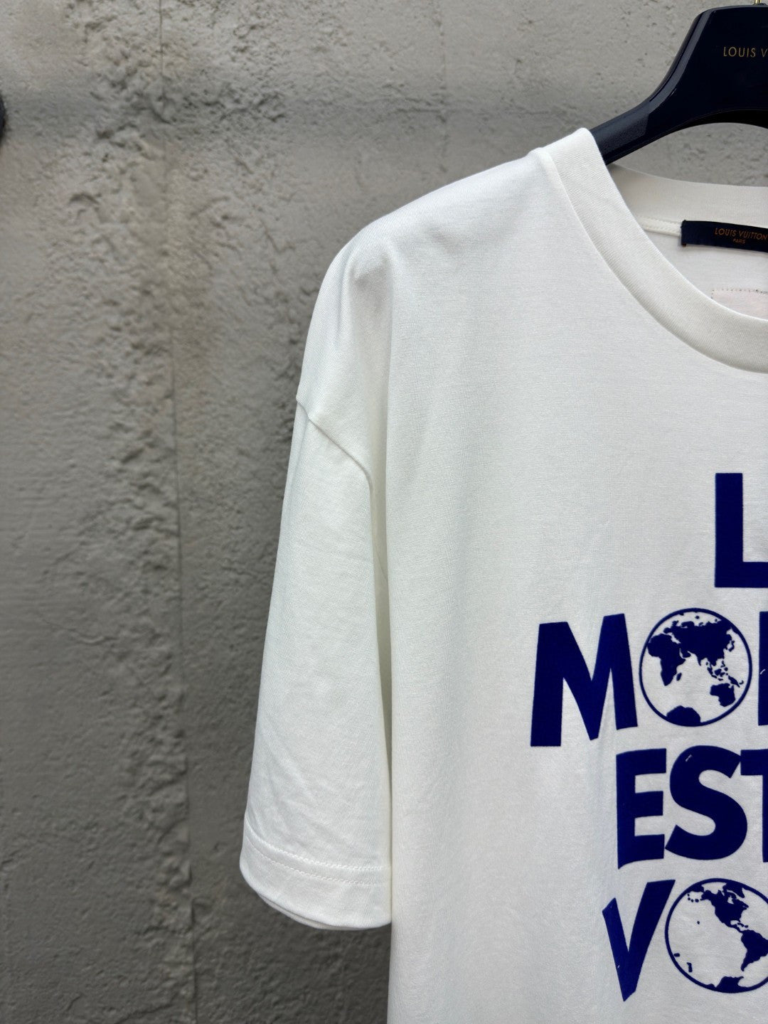 "World Earth" Flocked Short-Sleeve Tee