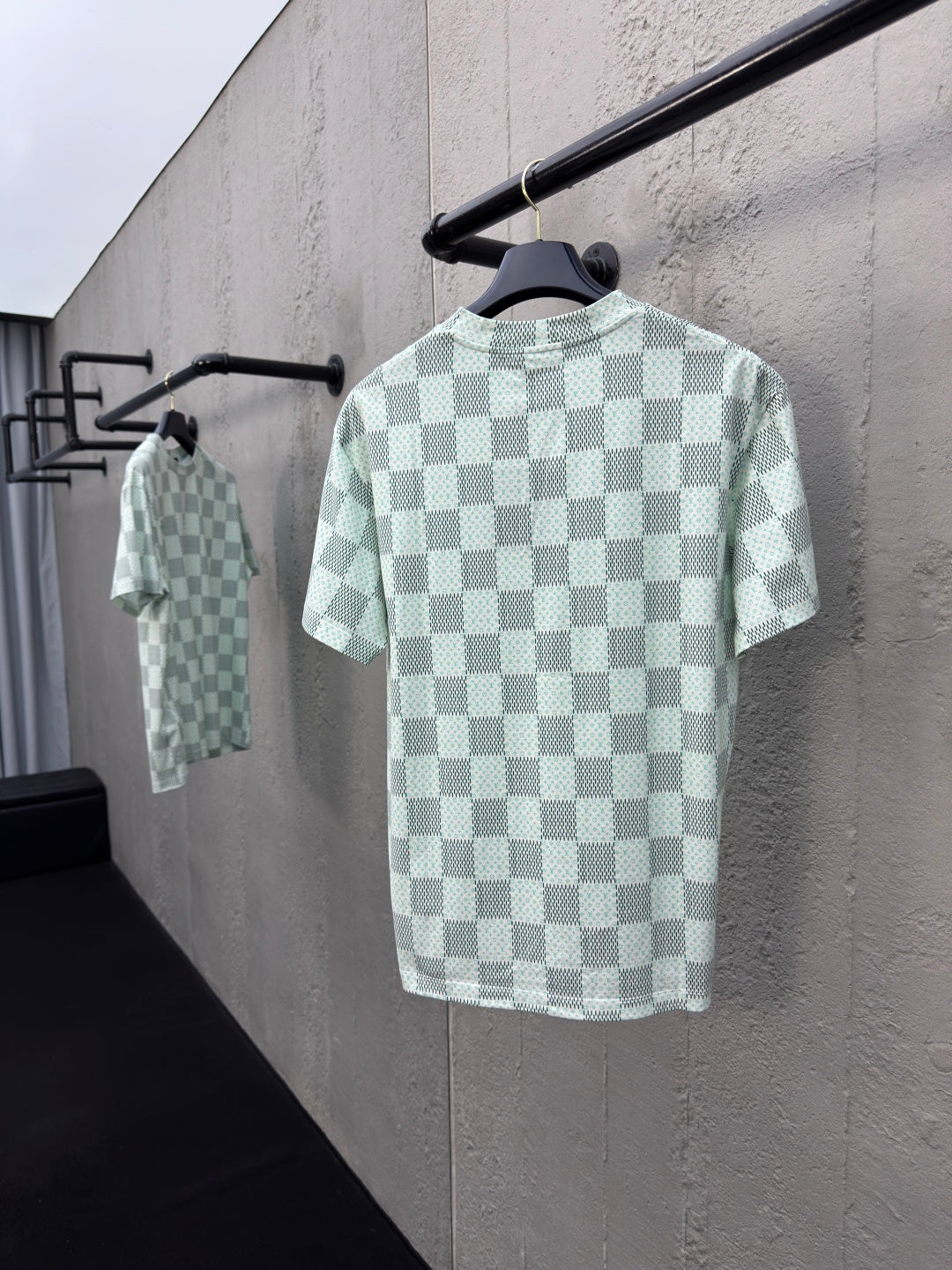 LOUIS VUITTON Green Damier Print T-Shirt
