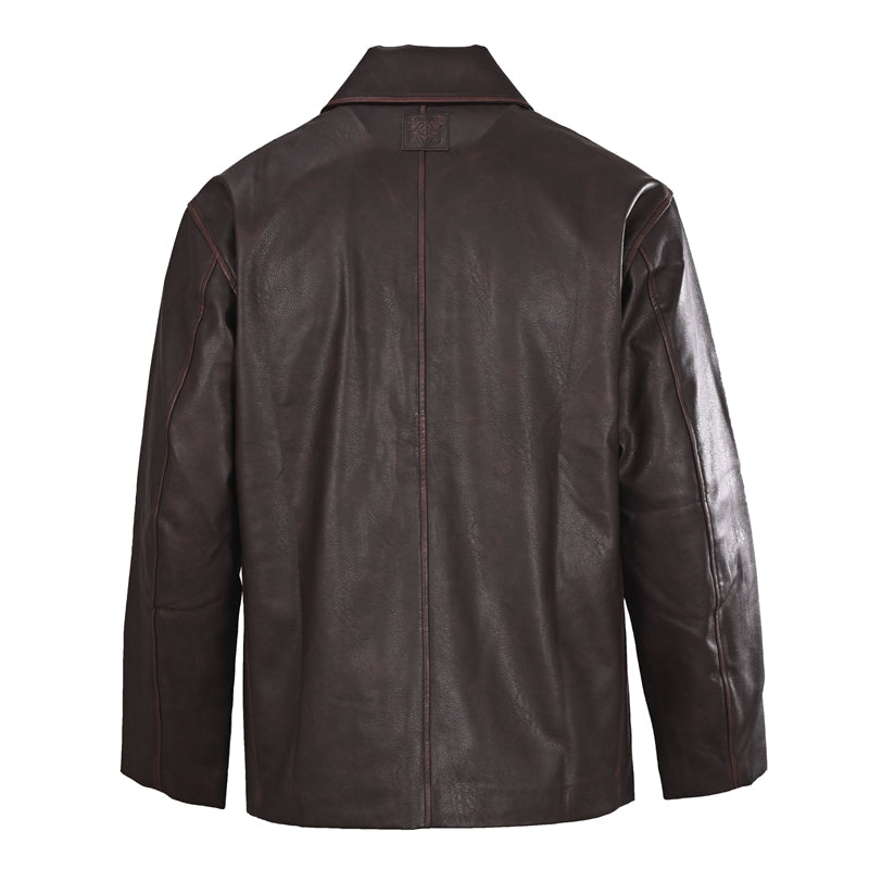 LOEWE  Double-Pocket Distressed Leather Jacket