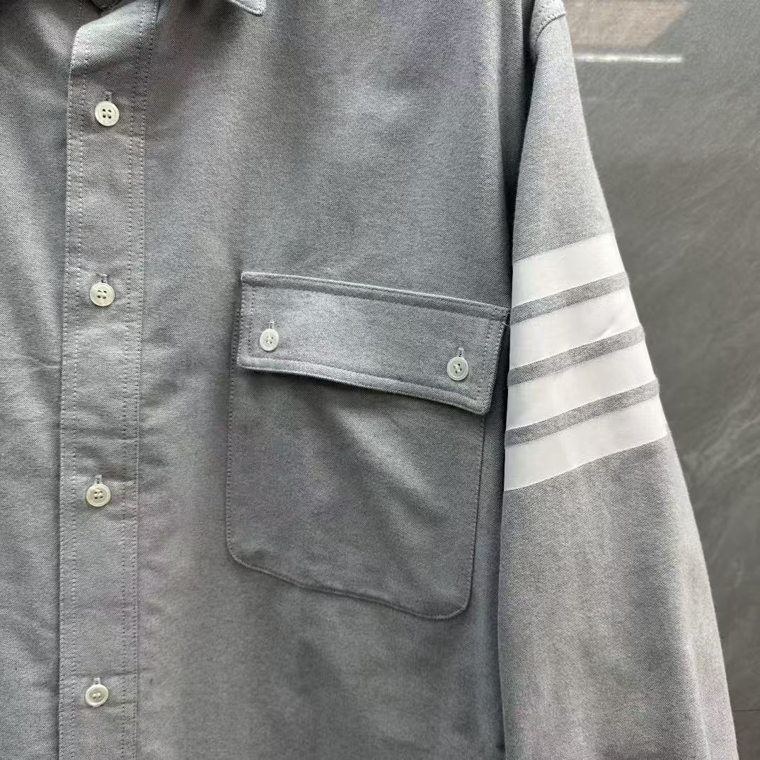 Thom BrowneMen's Casual Oxford Shirt - 100% Cotton Button-Front Shirt