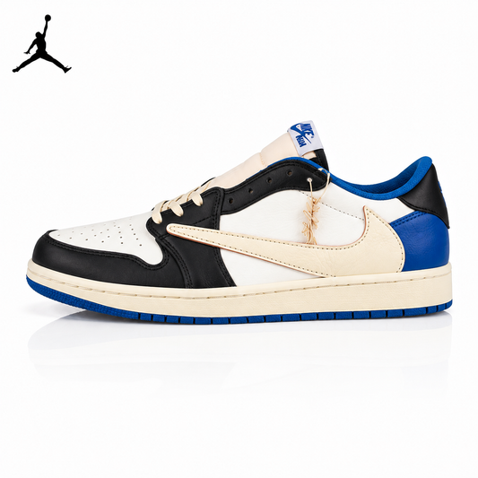 Air Jordan 1 Low White/Blue Lightning Reverse Swoosh DM7866-140