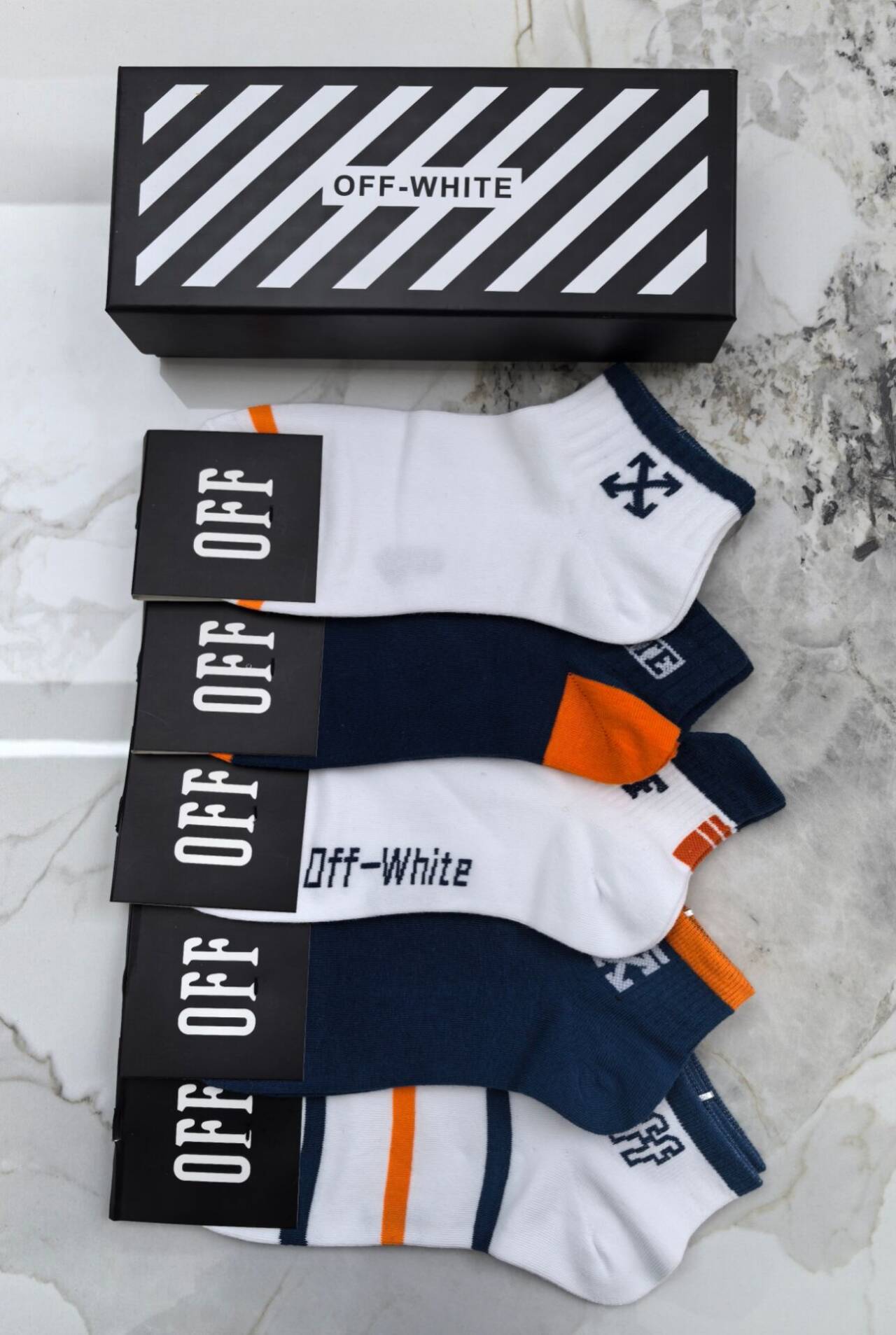 OFF-WHITE  Pure cotton low-cut socks