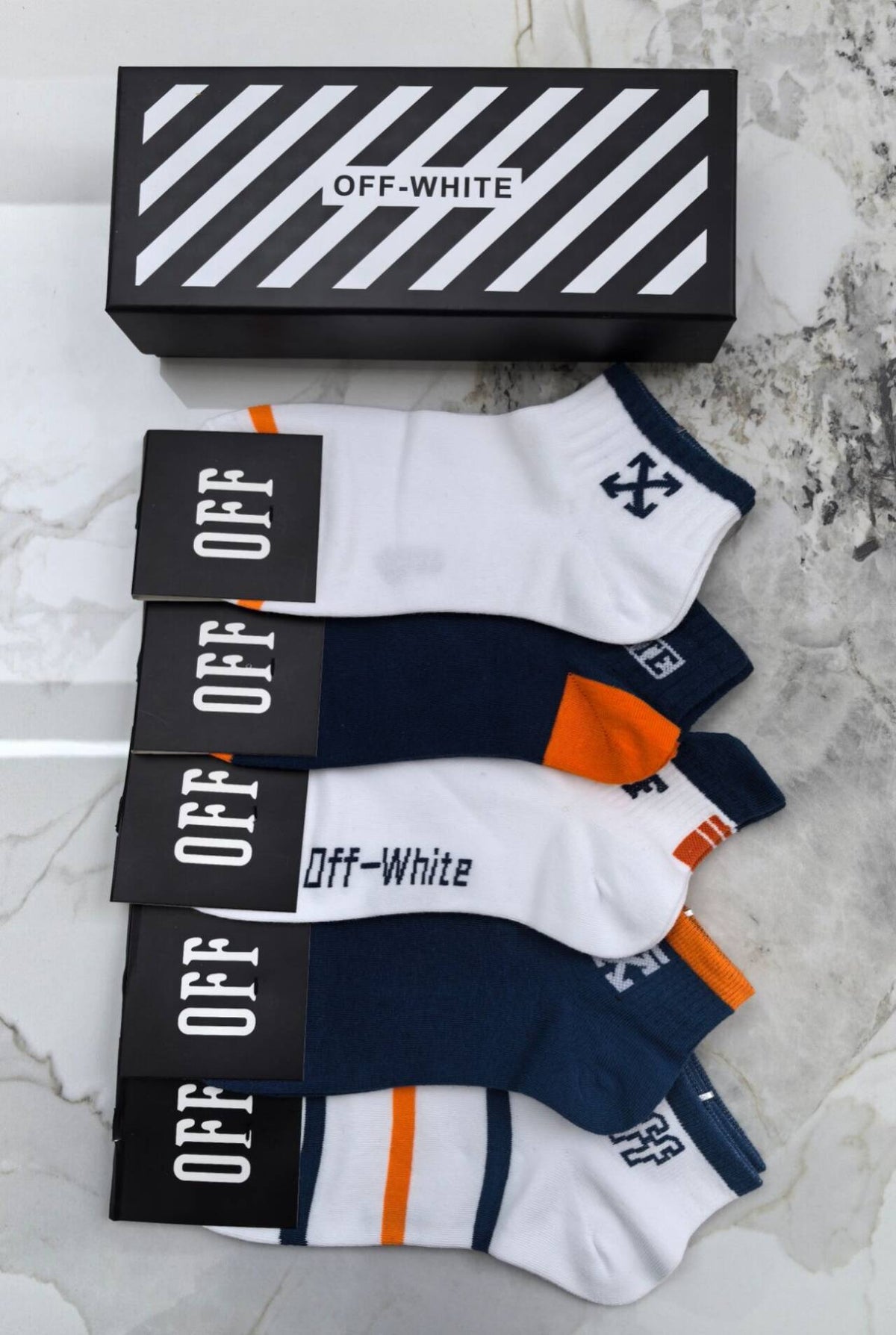 OFF-WHITE Pure cotton low-cut socks