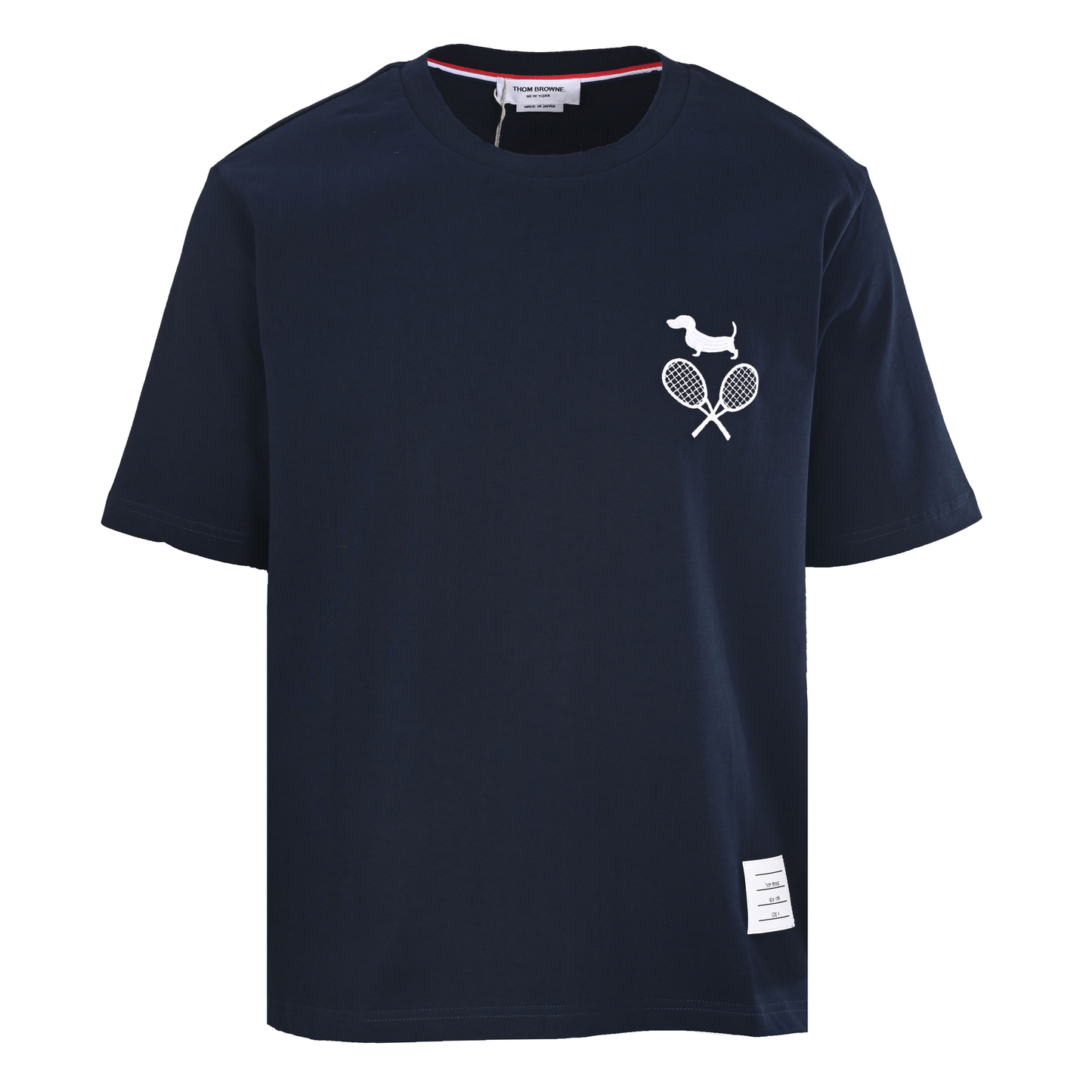 Men's T-Shirt with Puppy and Racket Embroidery