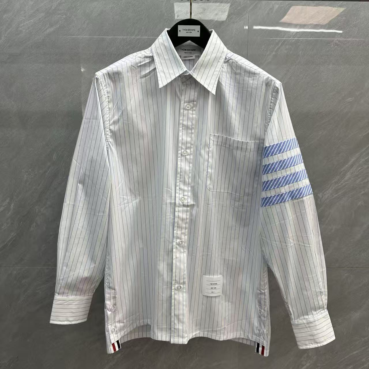 Thom Browne Men's Casual Business Shirt — 100% Cotton Button-Down Shirt