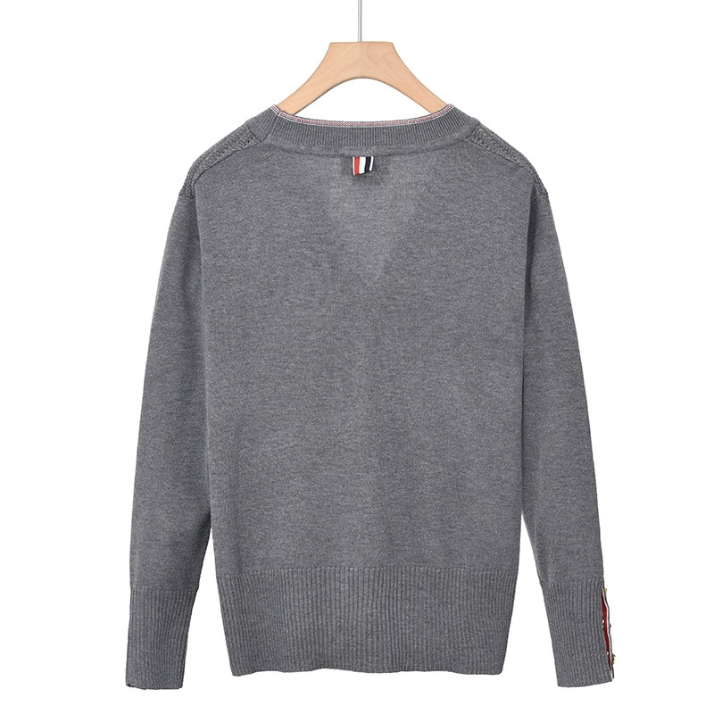 Thom BrowneClassic V-Neck Knitted Cardigan Sweater