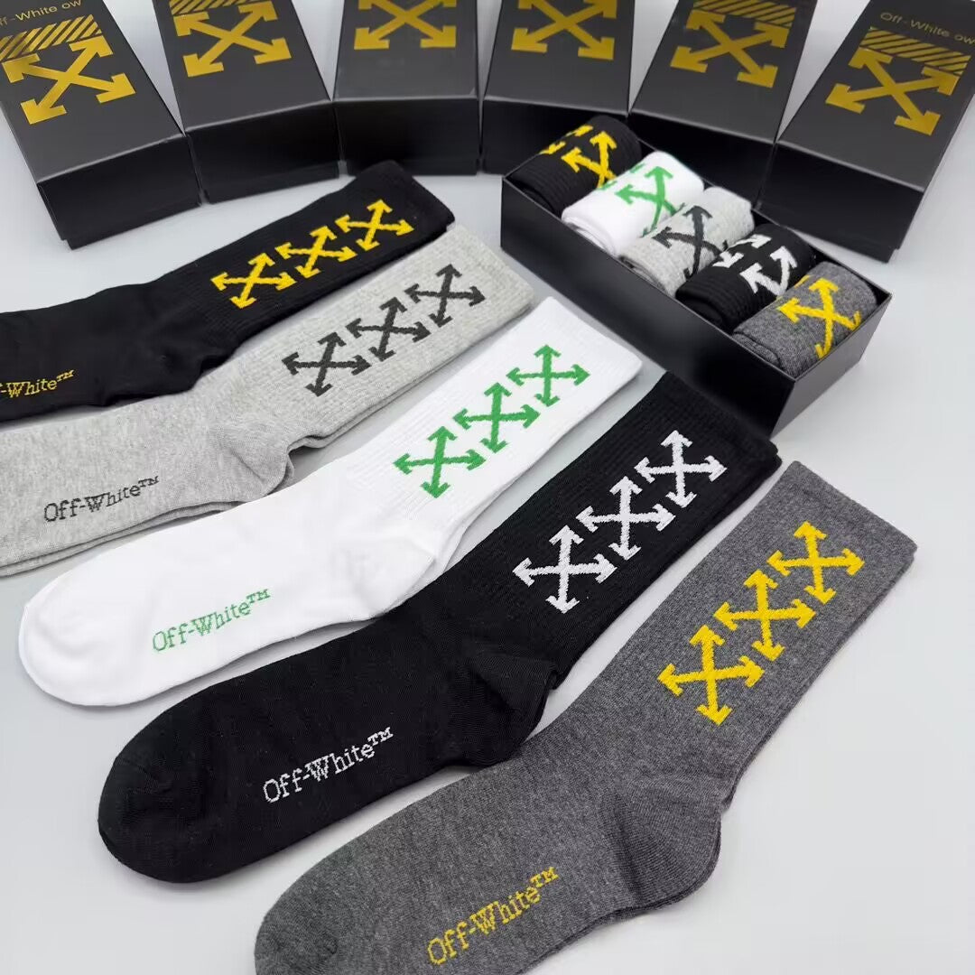OFF-WHITEPure Cotton Mid-Length Socks