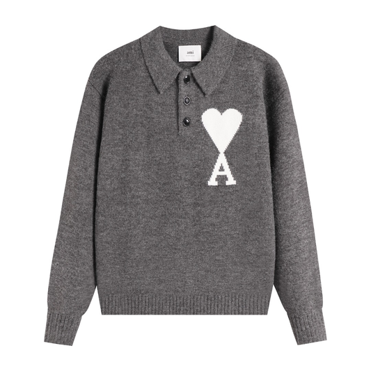 AMI PARISPremium Cotton Polo Sweater Collection (7 Colors)