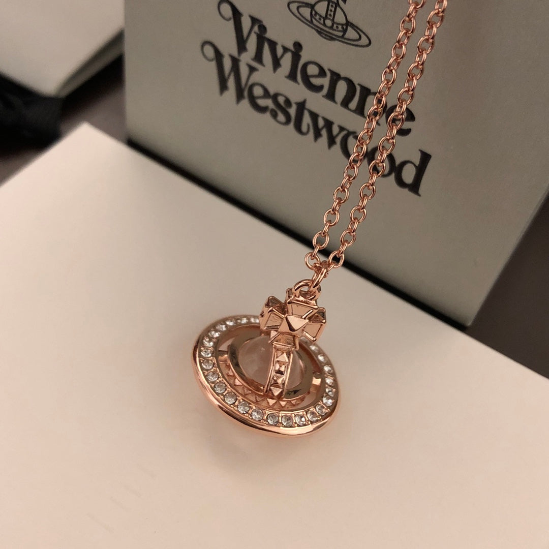 Vivienne Westwood UFO Crystal Clavicle Necklace