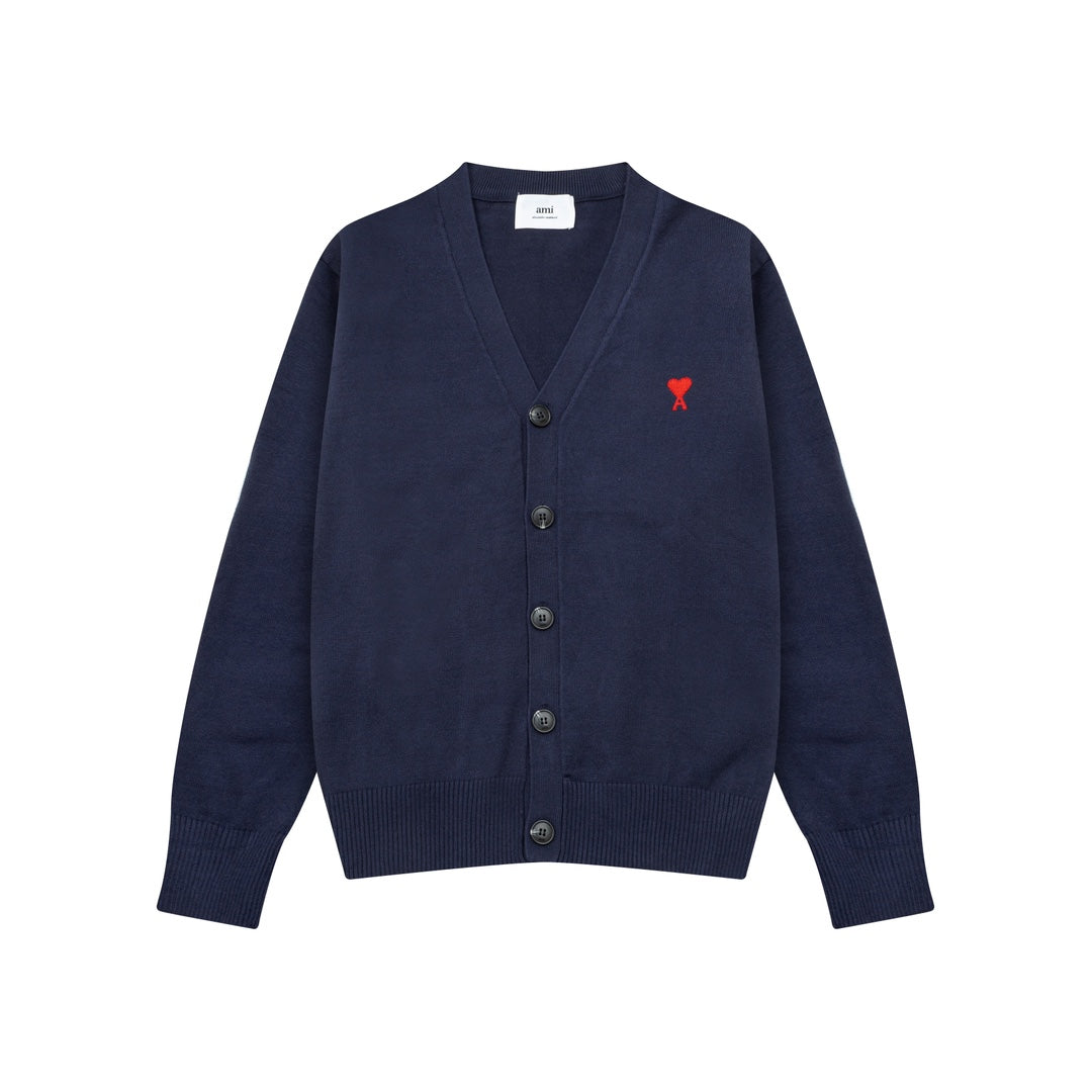 AMI PARISCotton & Wool Cardigan - Premium Blend Knitwear