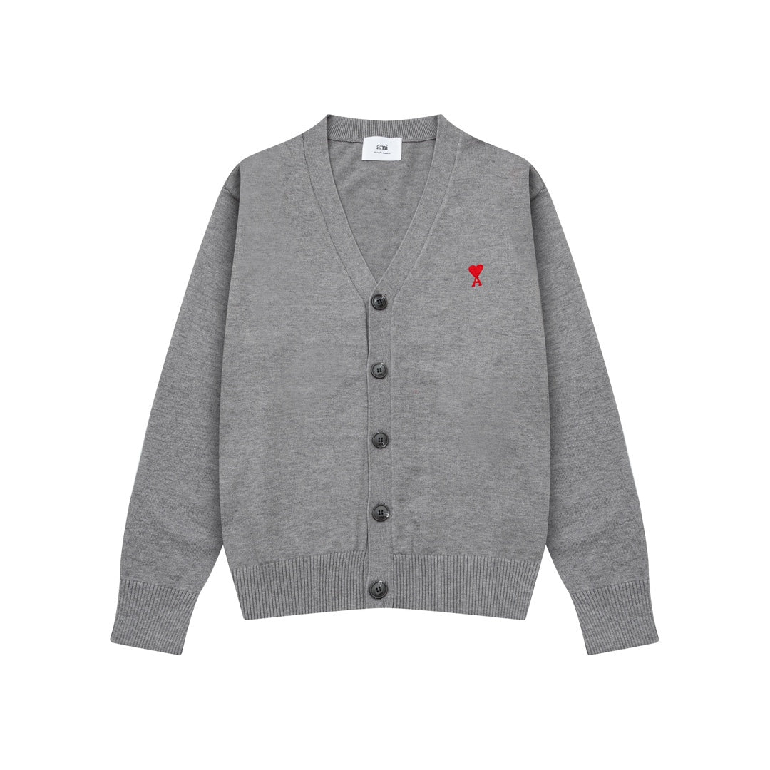 AMI PARISCotton & Wool Cardigan - Premium Blend Knitwear