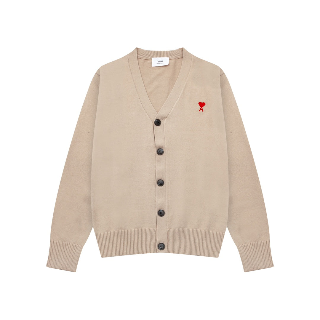 AMI PARISCotton & Wool Cardigan - Premium Blend Knitwear