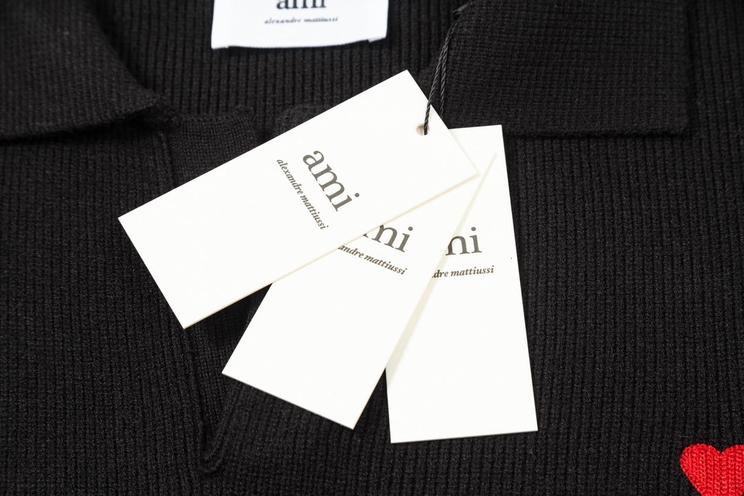 AMIPARIS Cotton and wool blend polo neck sweater