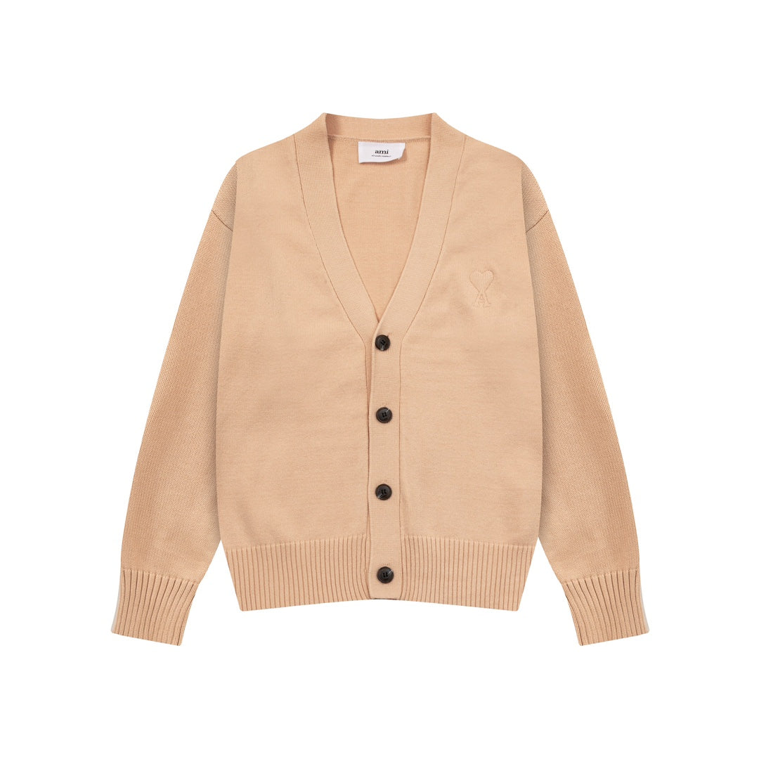AMI PARISCotton & Wool Cardigan - Premium Blend Knitwear