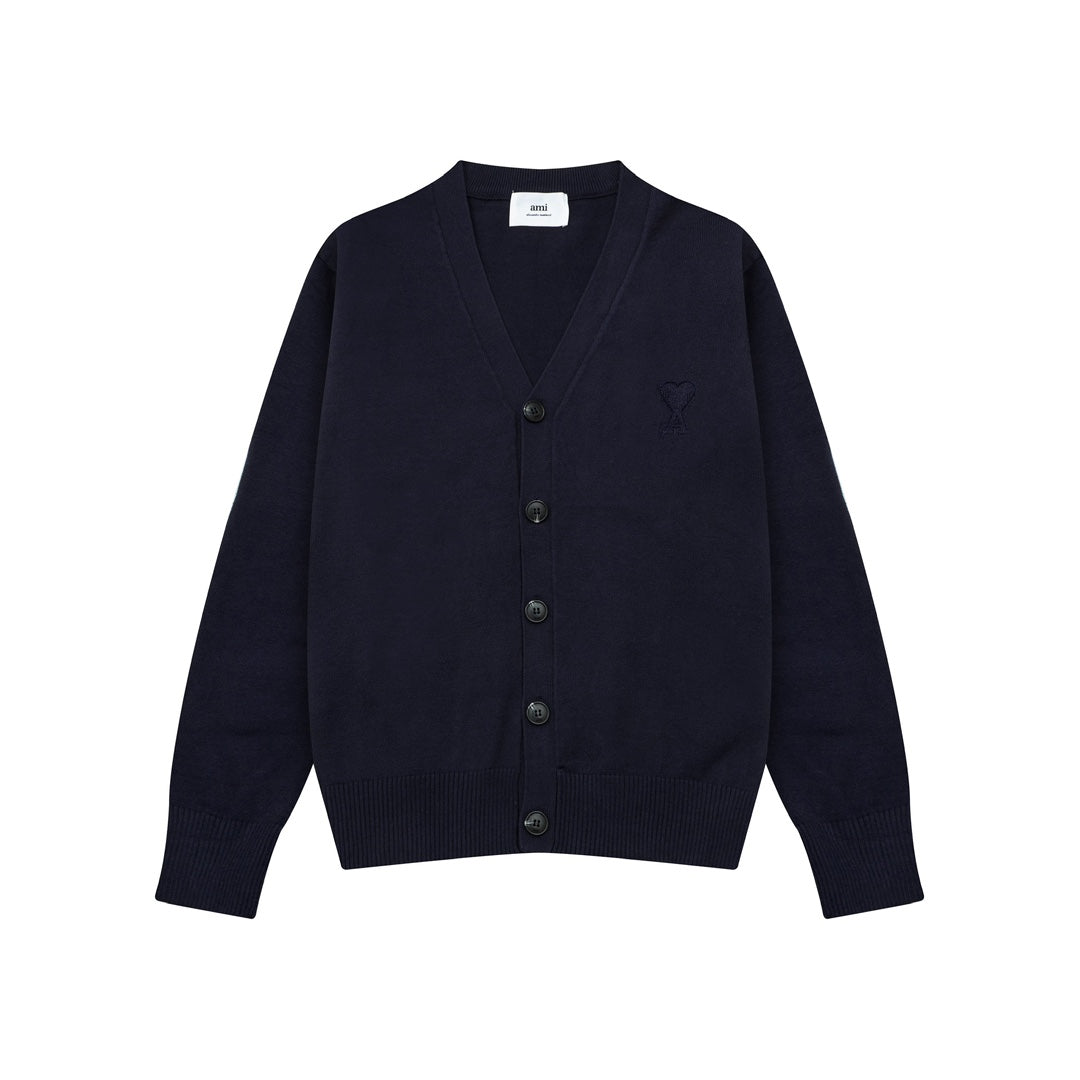 AMI PARISCotton & Wool Cardigan - Premium Blend Knitwear