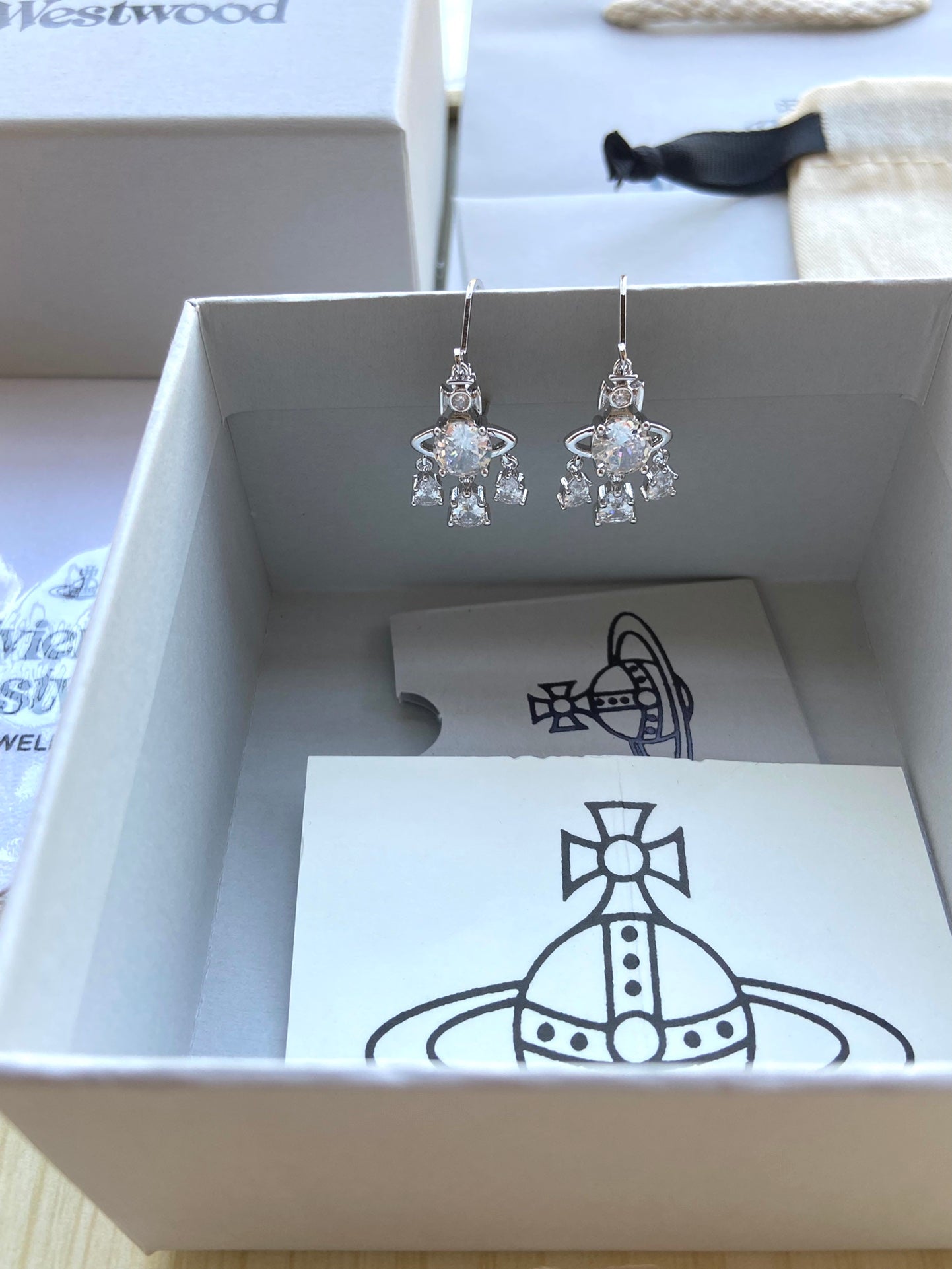 Vivienne Westwood Rhinestone Dangle Earrings