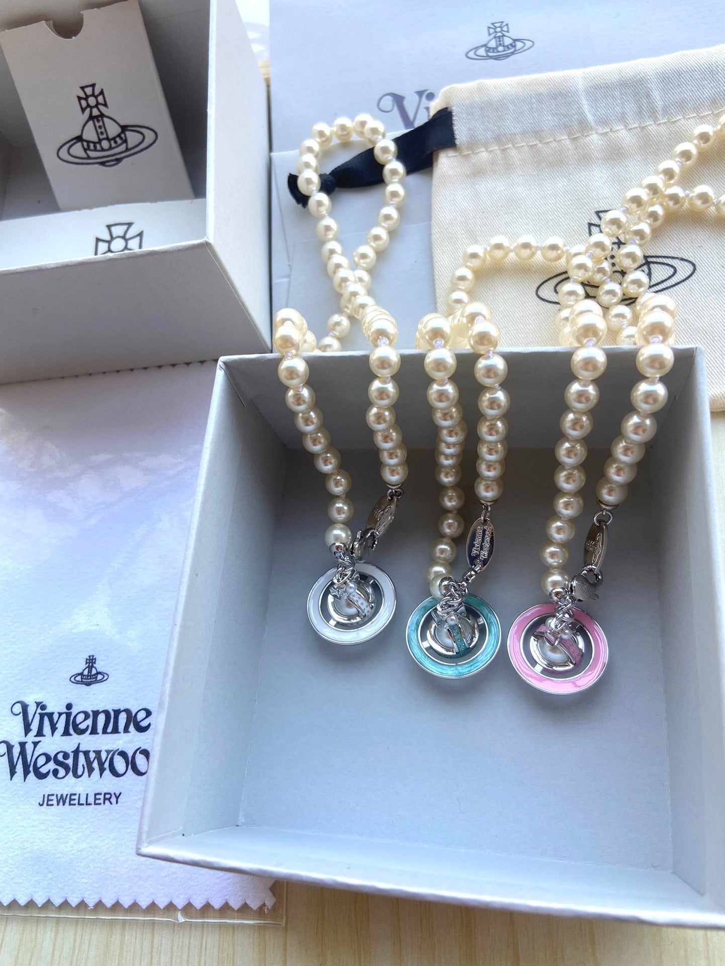Vivienne Westwood Crystal Ball & Pearl Necklace