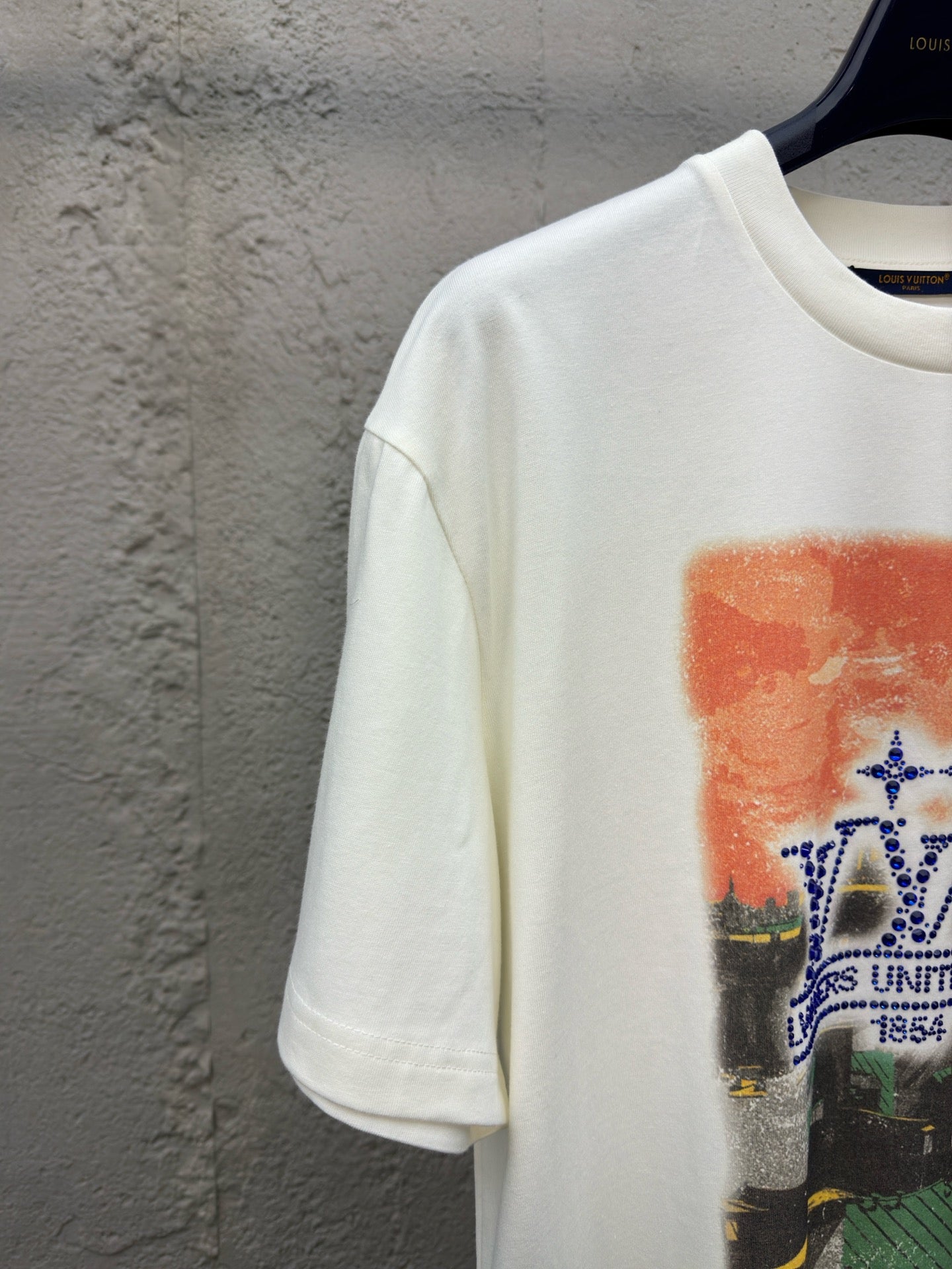LOUIS VUITTON Rhinestone Logo T-Shirt