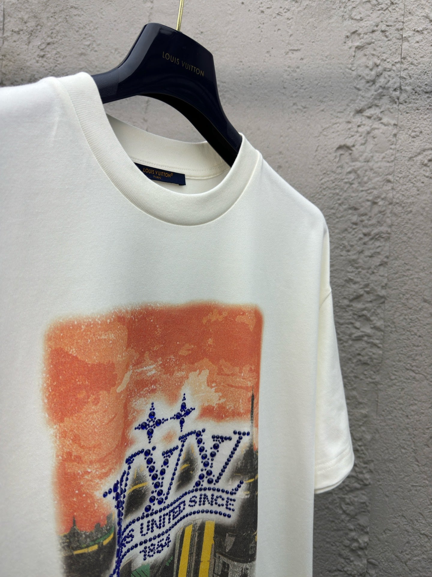 LOUIS VUITTON Rhinestone Logo T-Shirt
