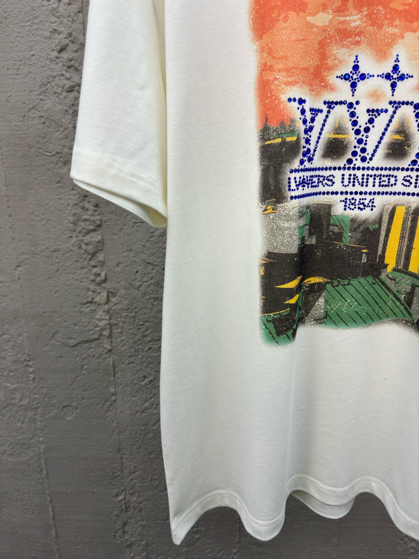 LOUIS VUITTON Rhinestone Logo T-Shirt