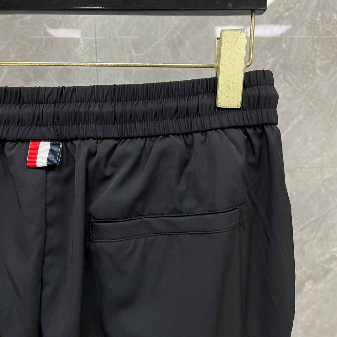 Thom BrowneMen's Casual Sports Pants - 100% Cotton with 4-Bar Stripe Detail