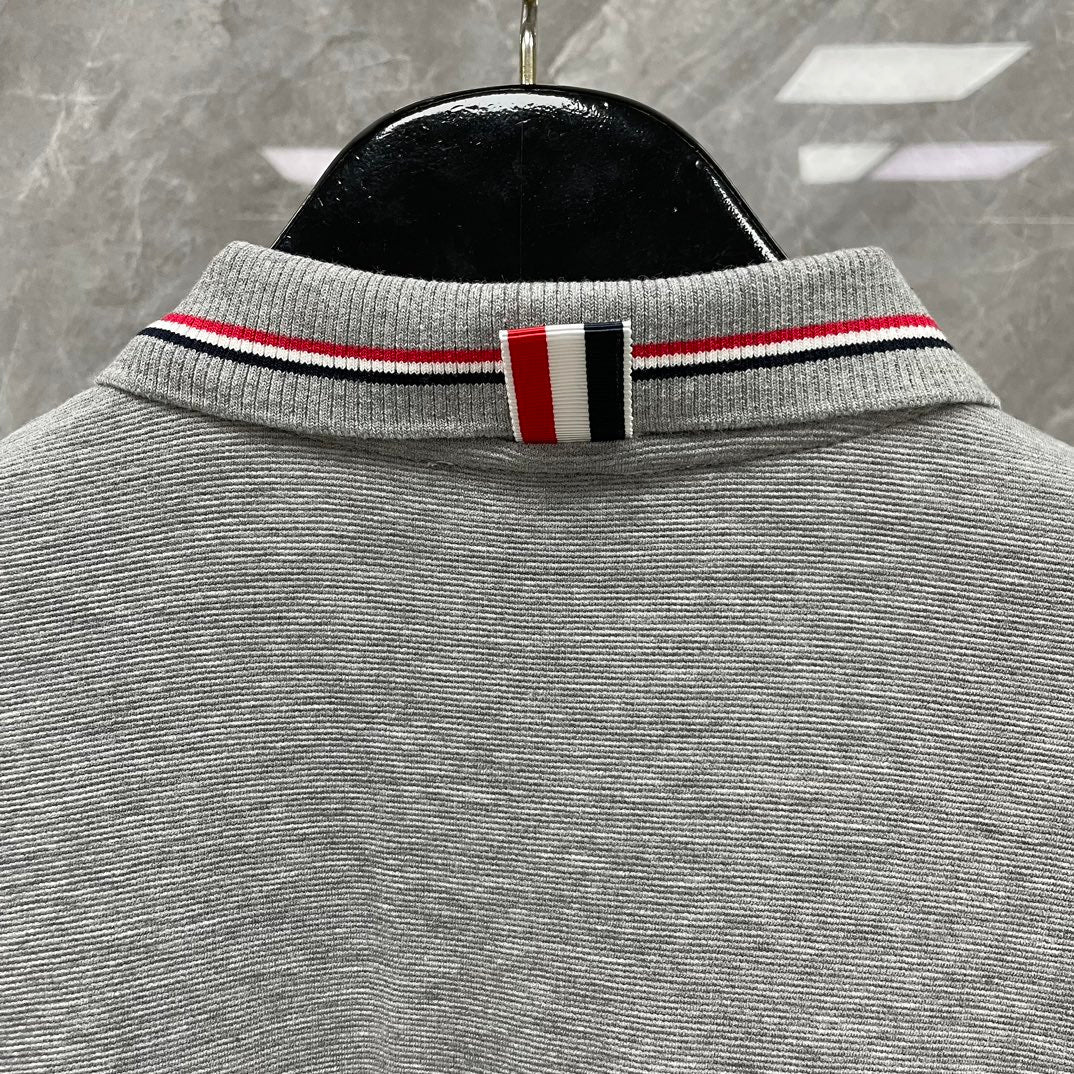 Thom BrowneMen's Signature Cotton Polo Shirt | 4-Bar Detail | Heritage Trim