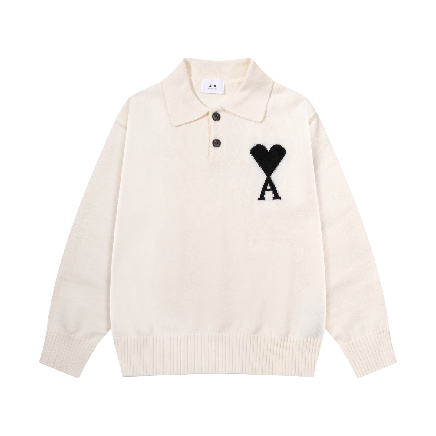 AMI PARISCotton & Wool Sweater - Premium Blend Knitwear