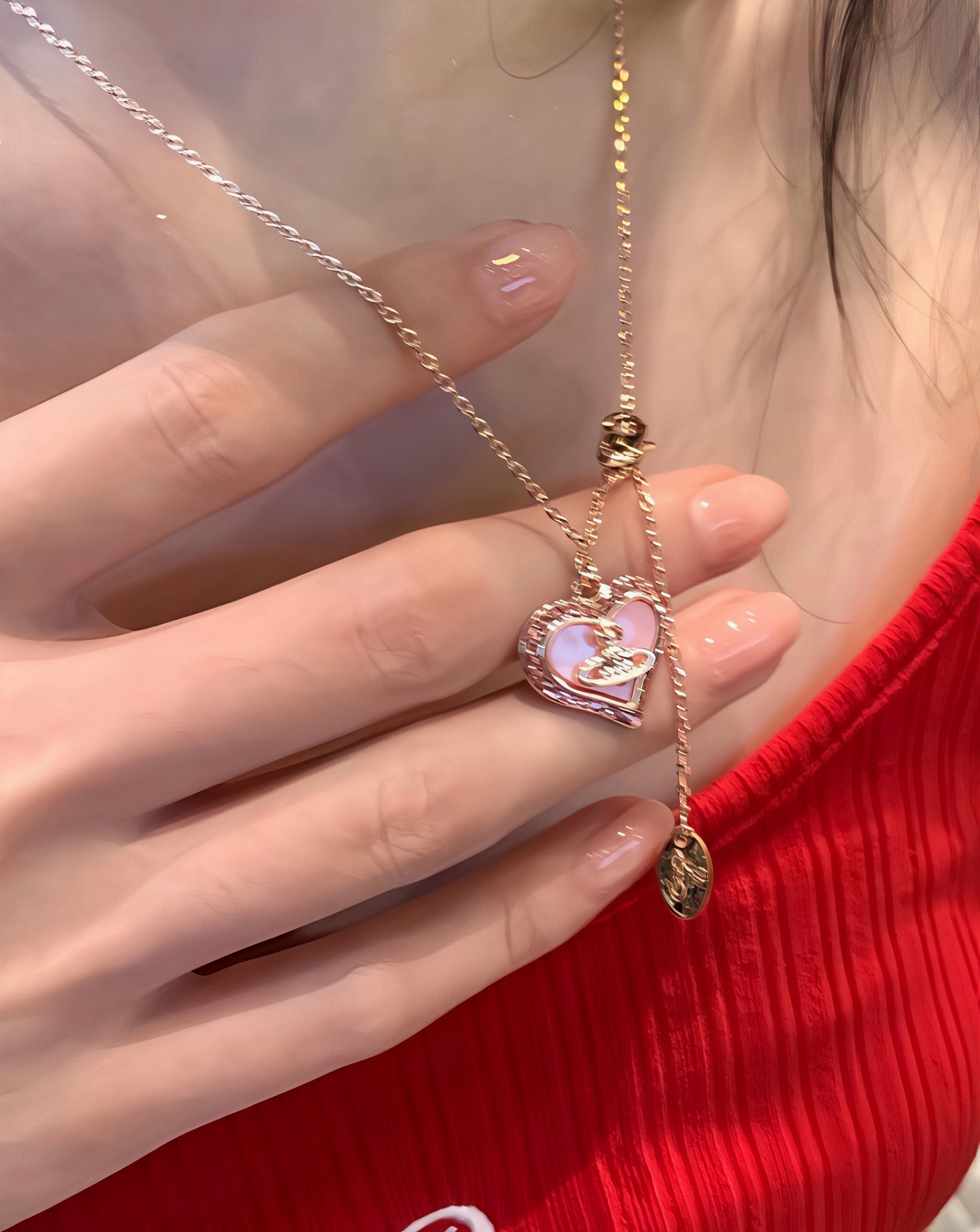 Vivienne Westwood Shell & Rhinestone Collarbone Necklace