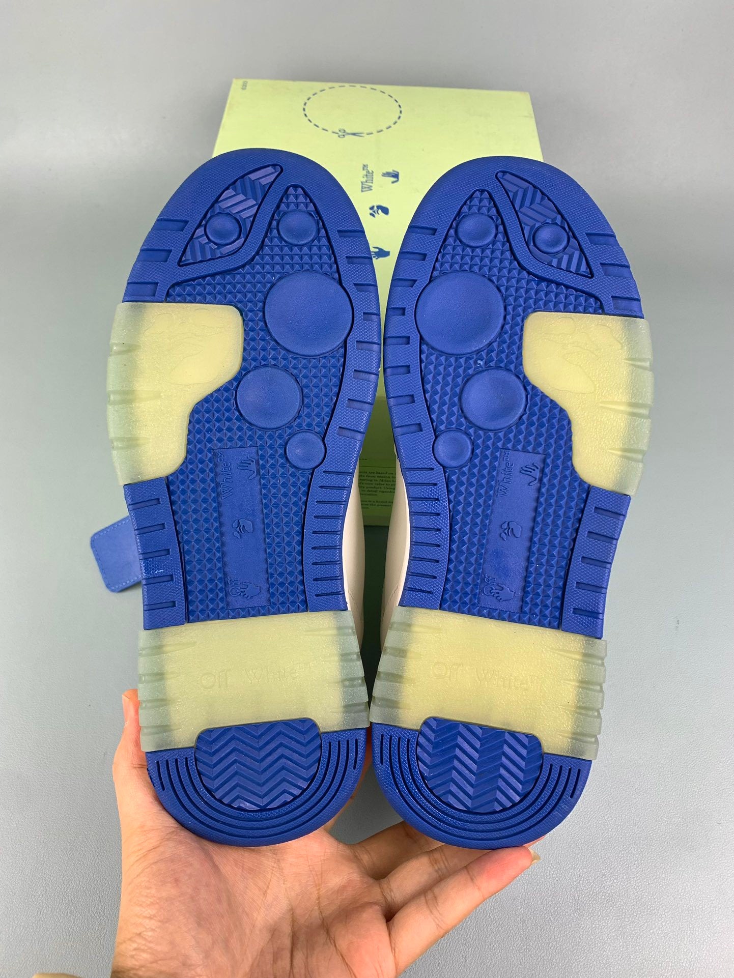 Off-White White/Blue Sneakers (Runs half a size small)