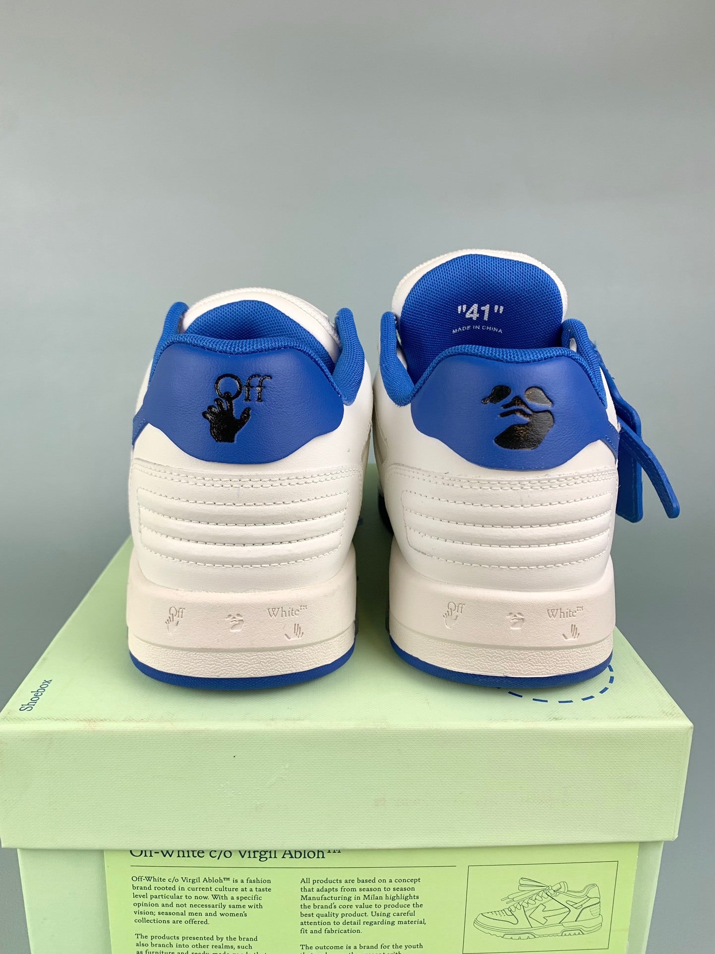 Off-White White/Blue Sneakers (Runs half a size small)