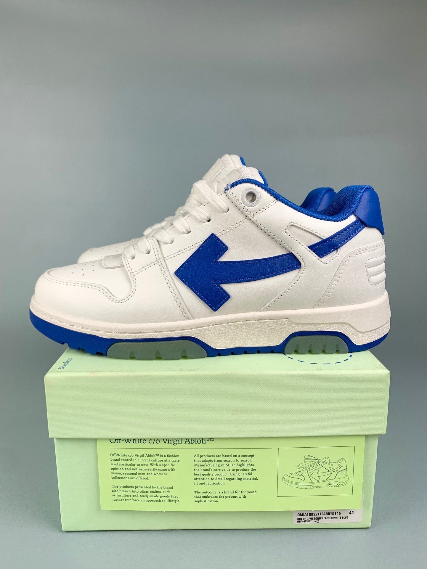 Off-White White/Blue Sneakers (Runs half a size small)
