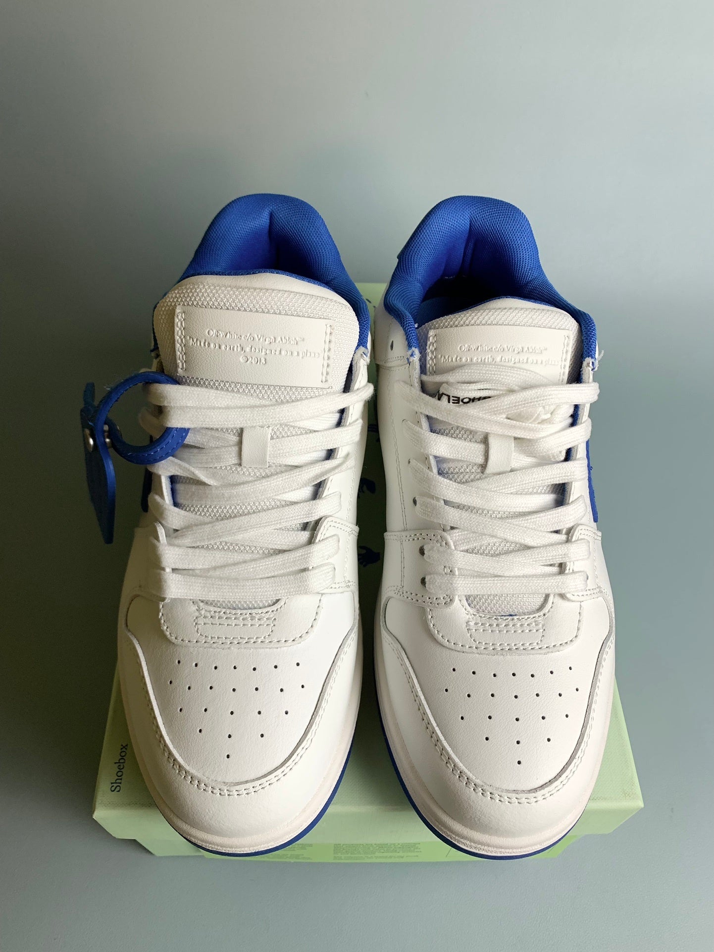 Off-White White/Blue Sneakers (Runs half a size small)