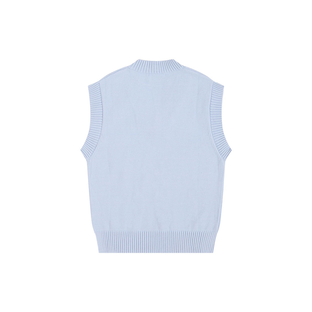 AMI PARIS Sweater Vest - Premium Cotton & Wool Blend