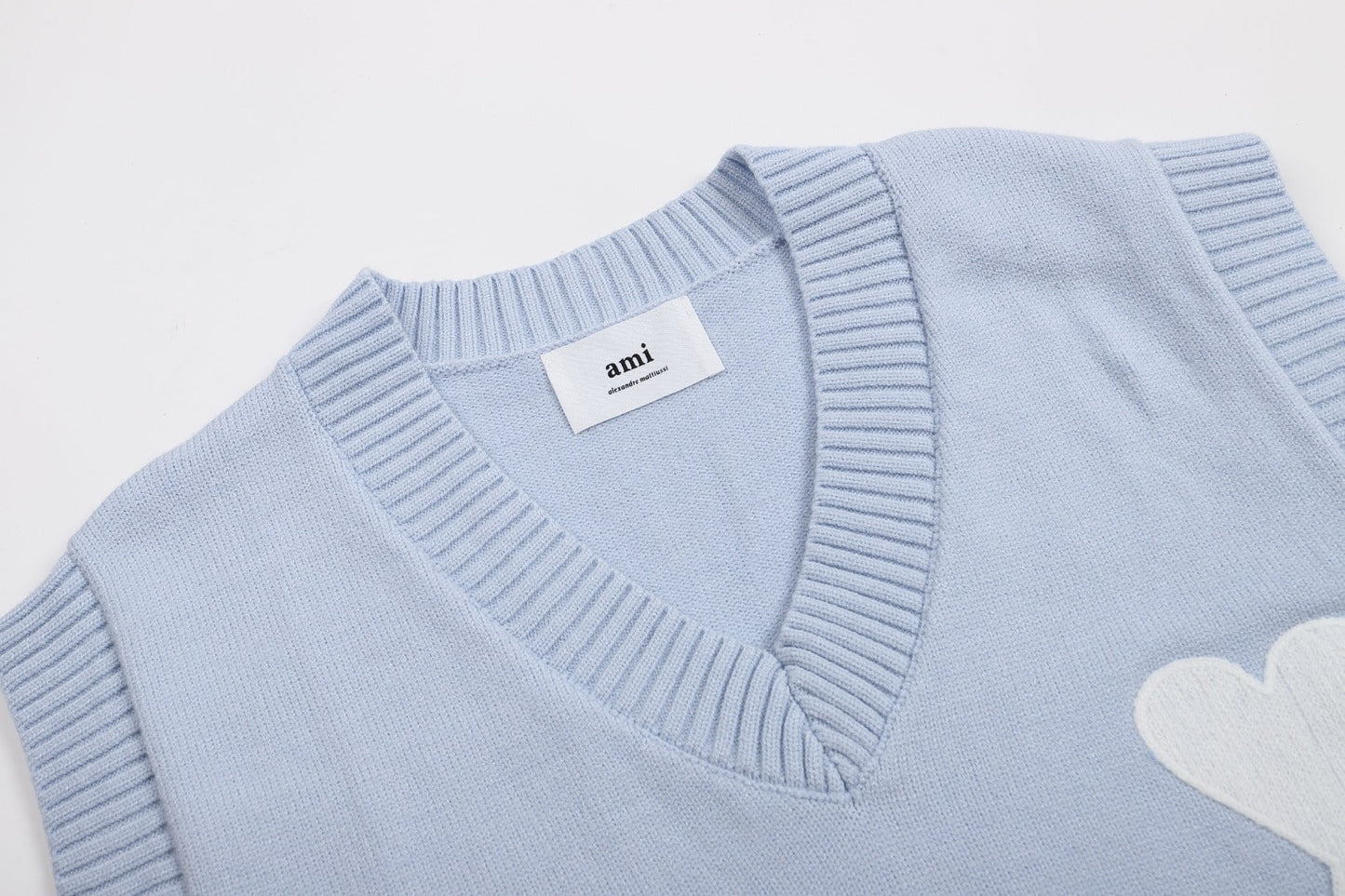 AMI PARIS Sweater Vest - Premium Cotton & Wool Blend