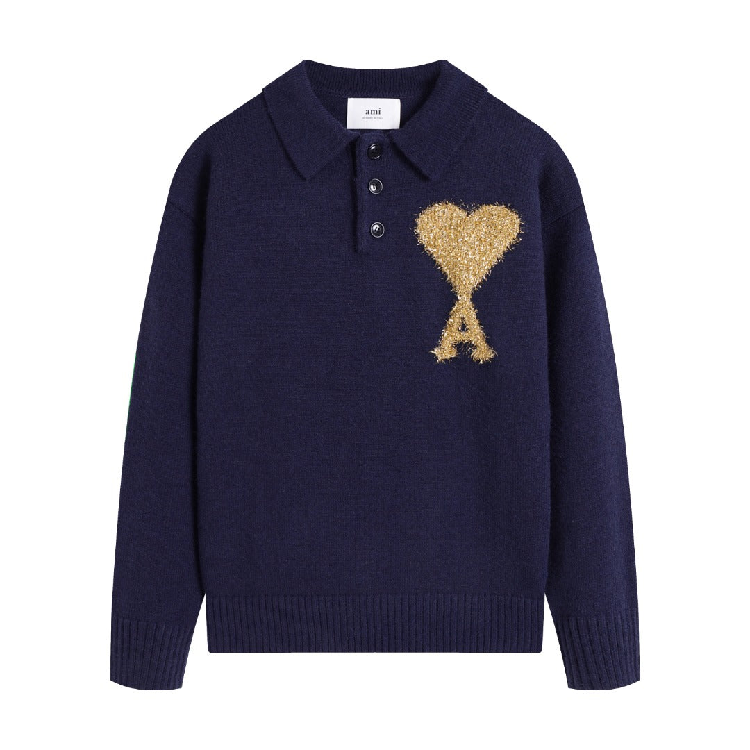 AMI PARIS Cotton and wool sweater