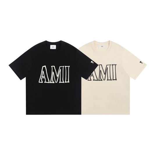 AMI PARIS  Unisex Casual T-Shirt