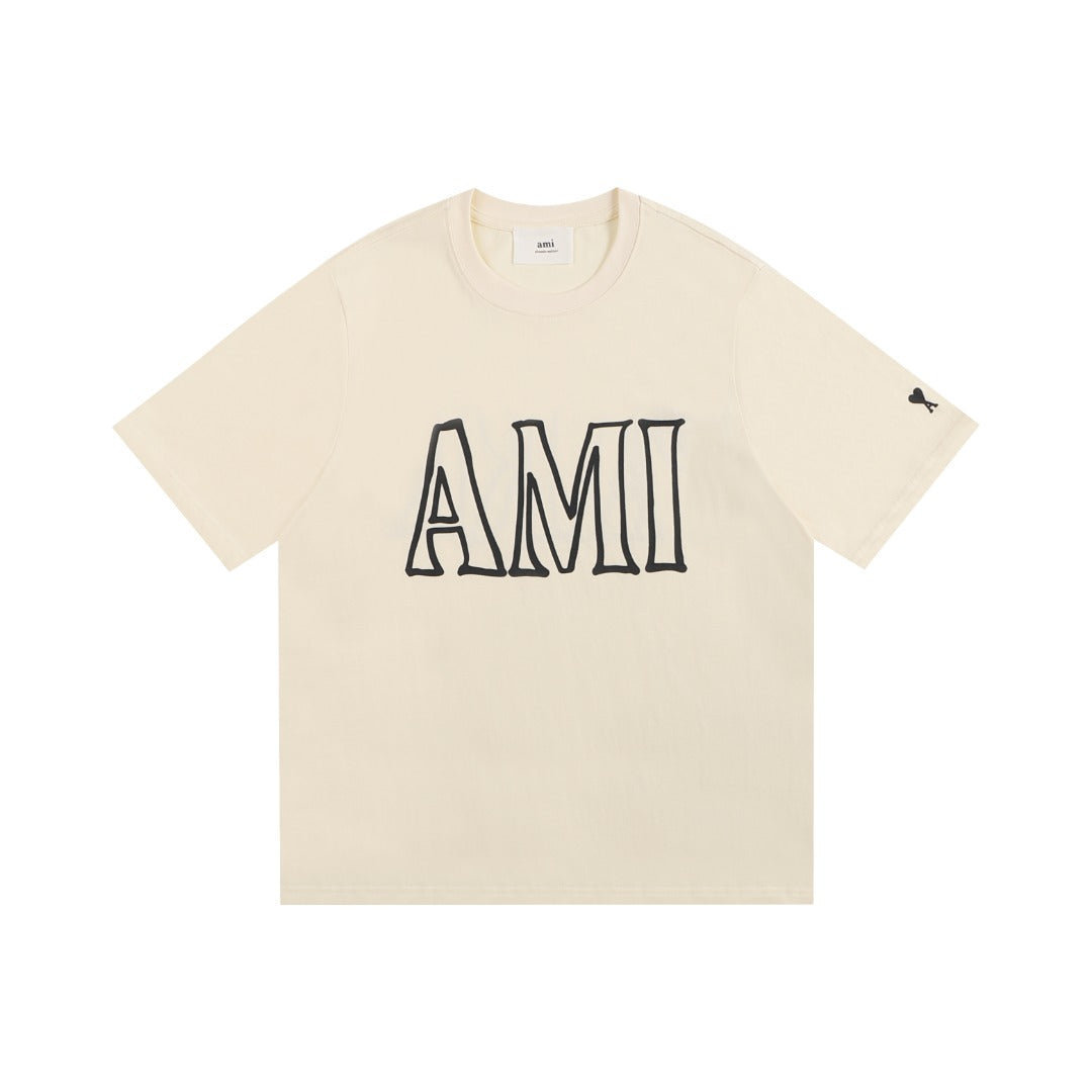 AMI PARIS  Unisex Casual T-Shirt