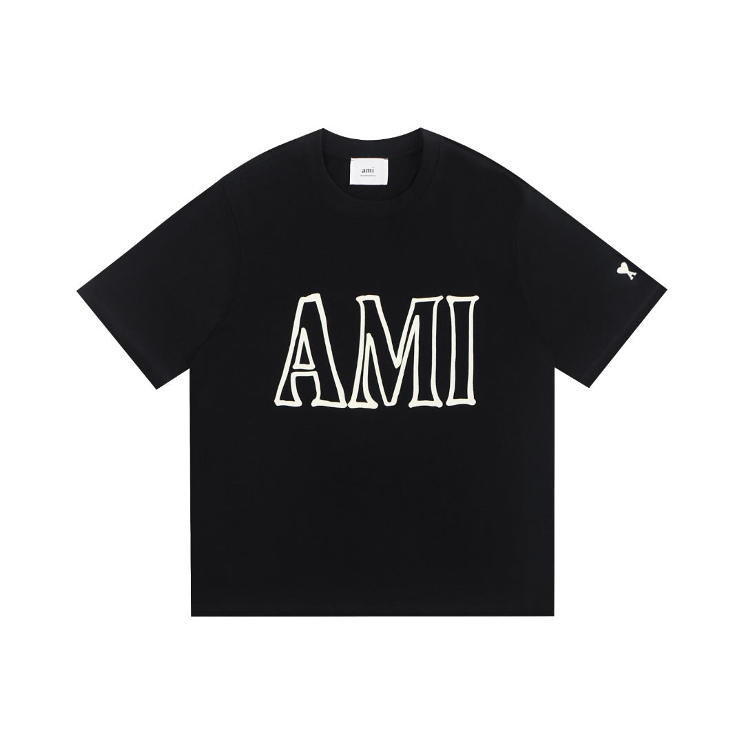 AMI PARIS  Unisex Casual T-Shirt