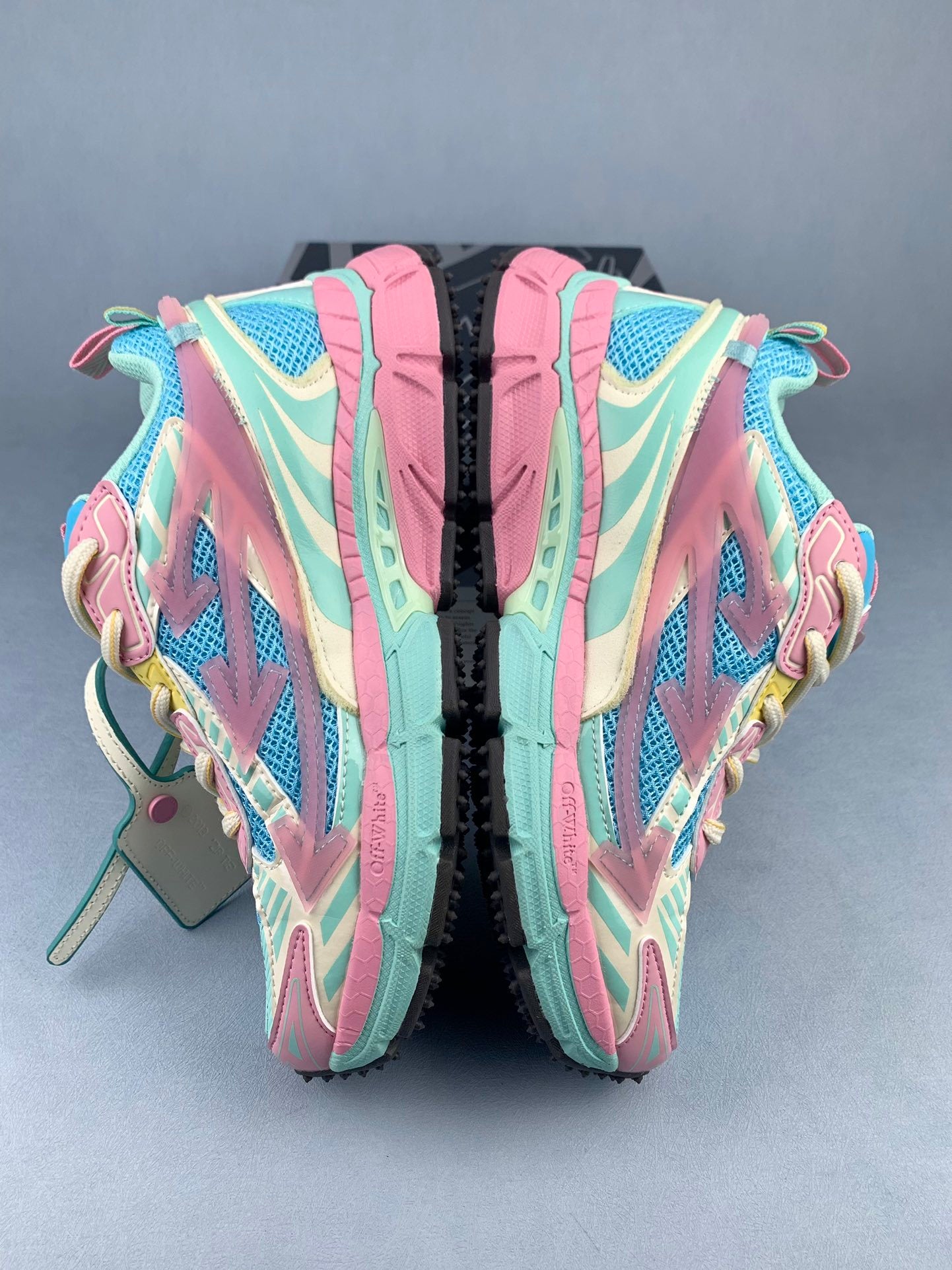 Off-White Pink and Blue Sneakers
