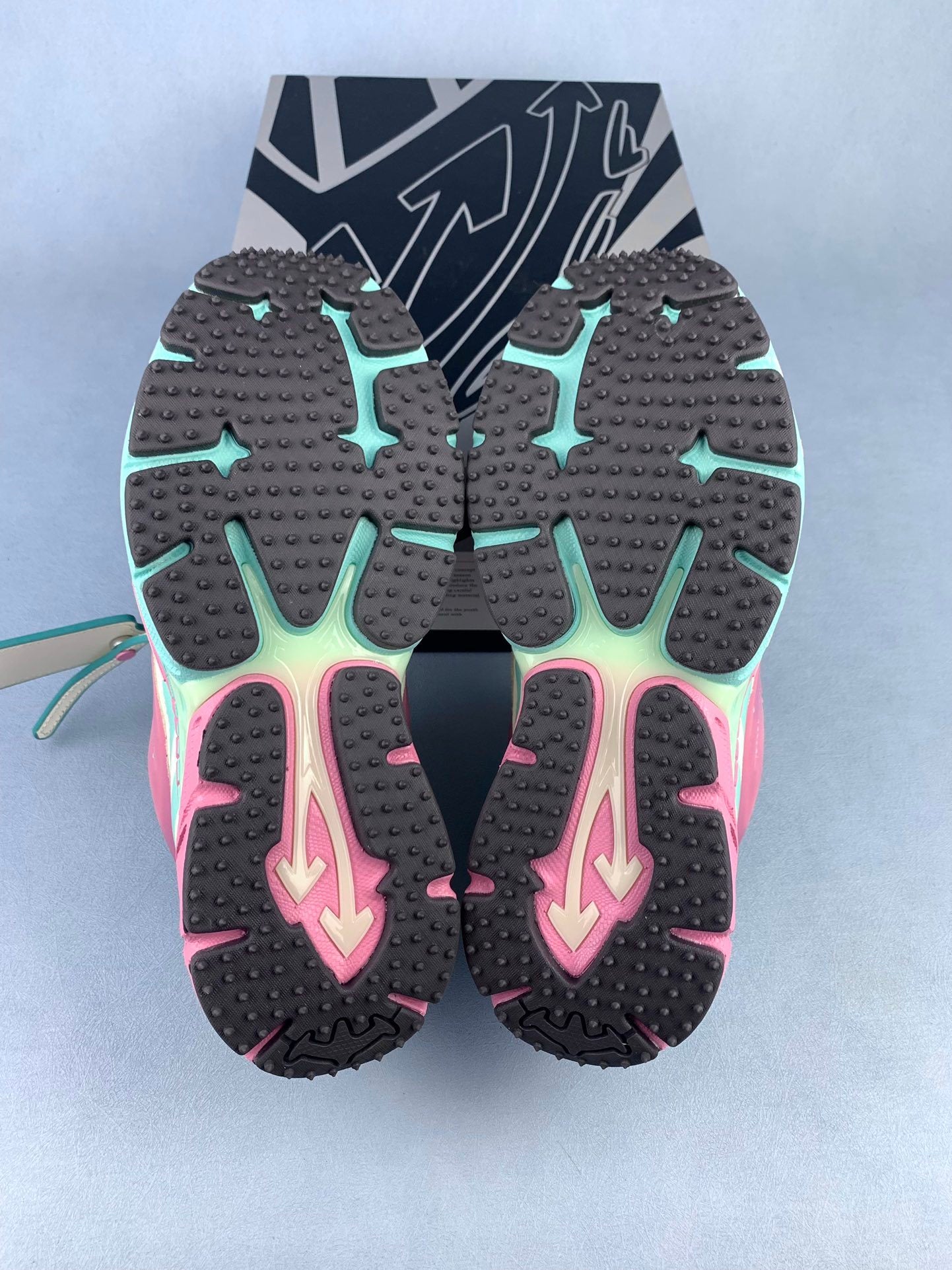 Off-White Pink and Blue Sneakers