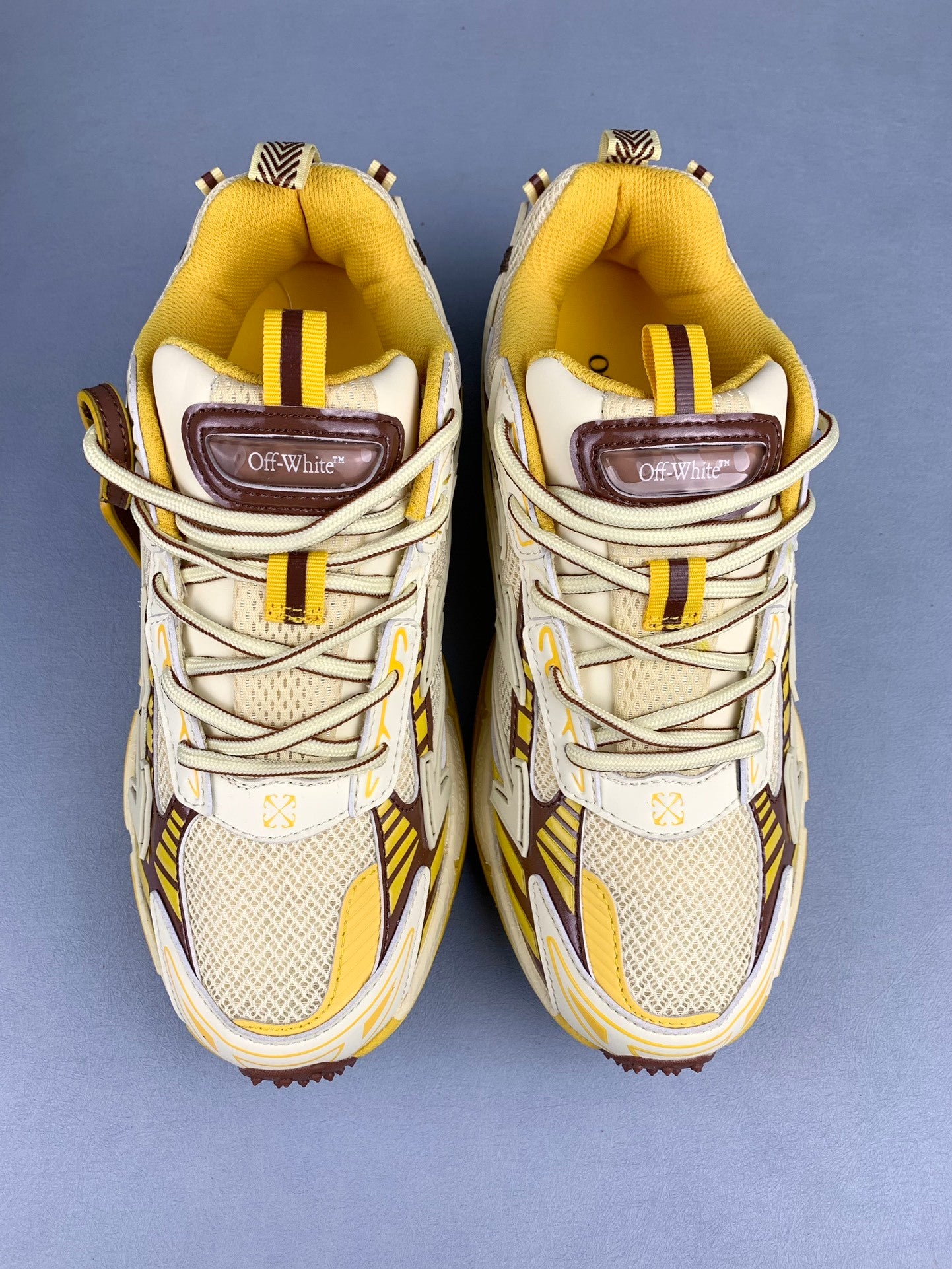 Off-White Yellow-Brown Sneakers