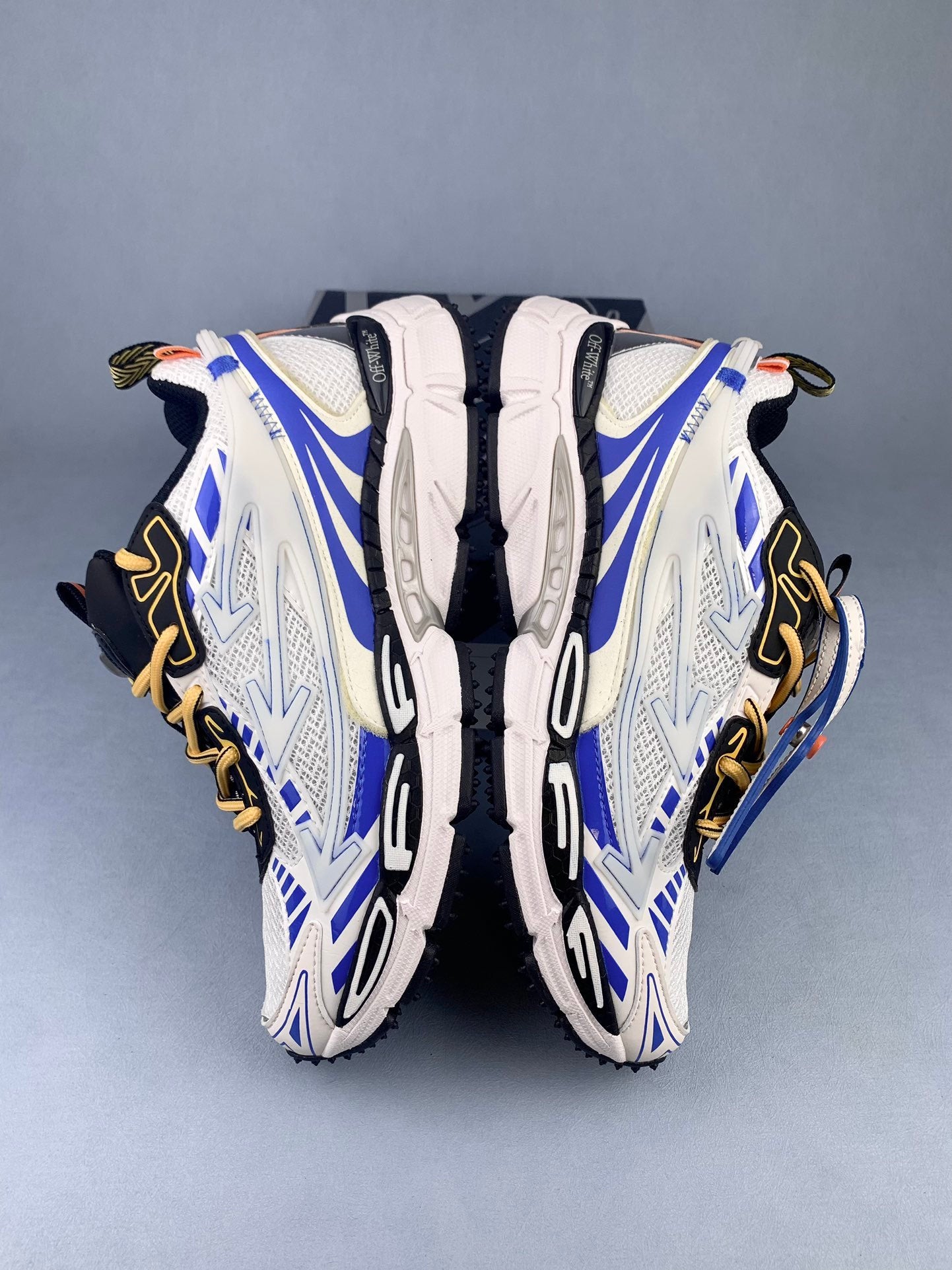 Off-White White and Blue Sneakers