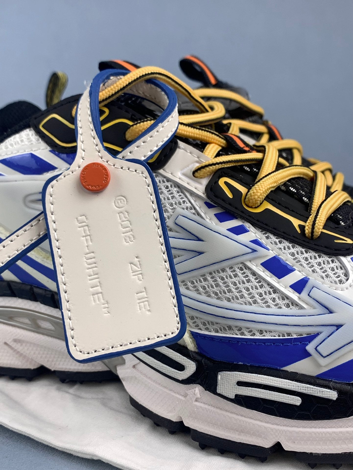 Off-White White and Blue Sneakers