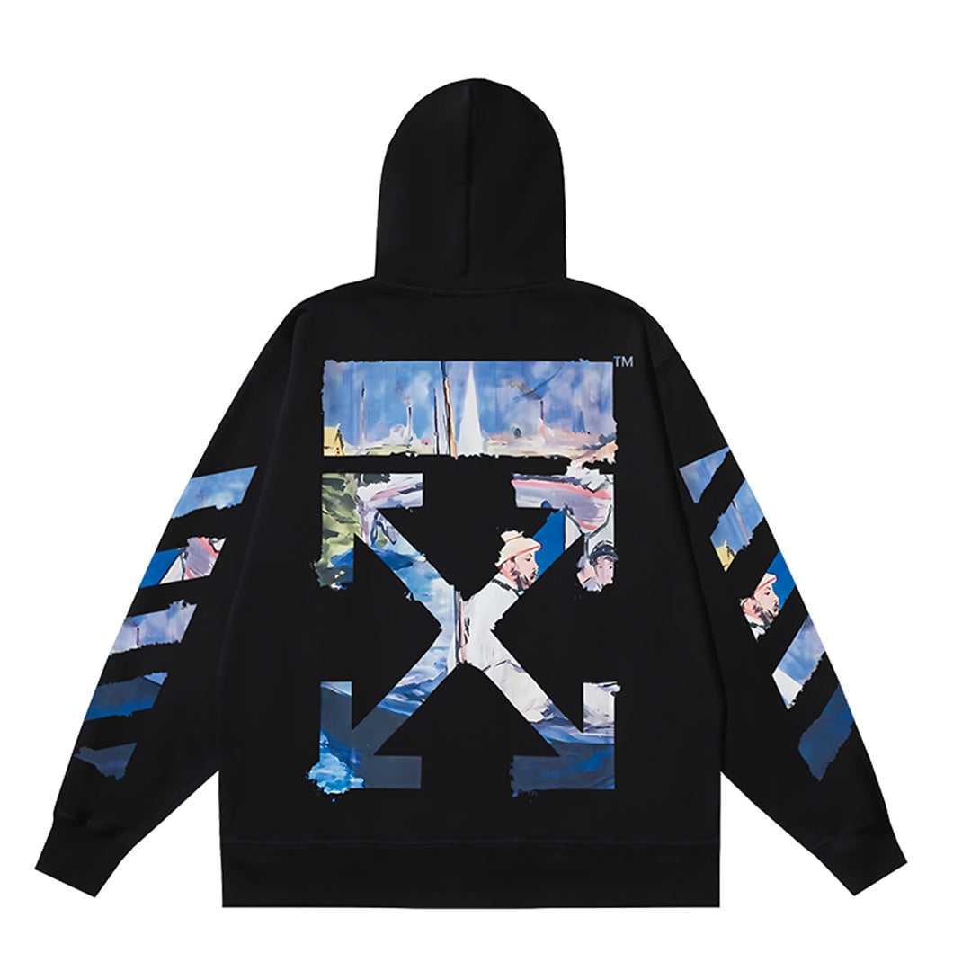 OFF-WHITELogo Print Hoodie Jacket - Premium Cotton Streetwear Hybrid