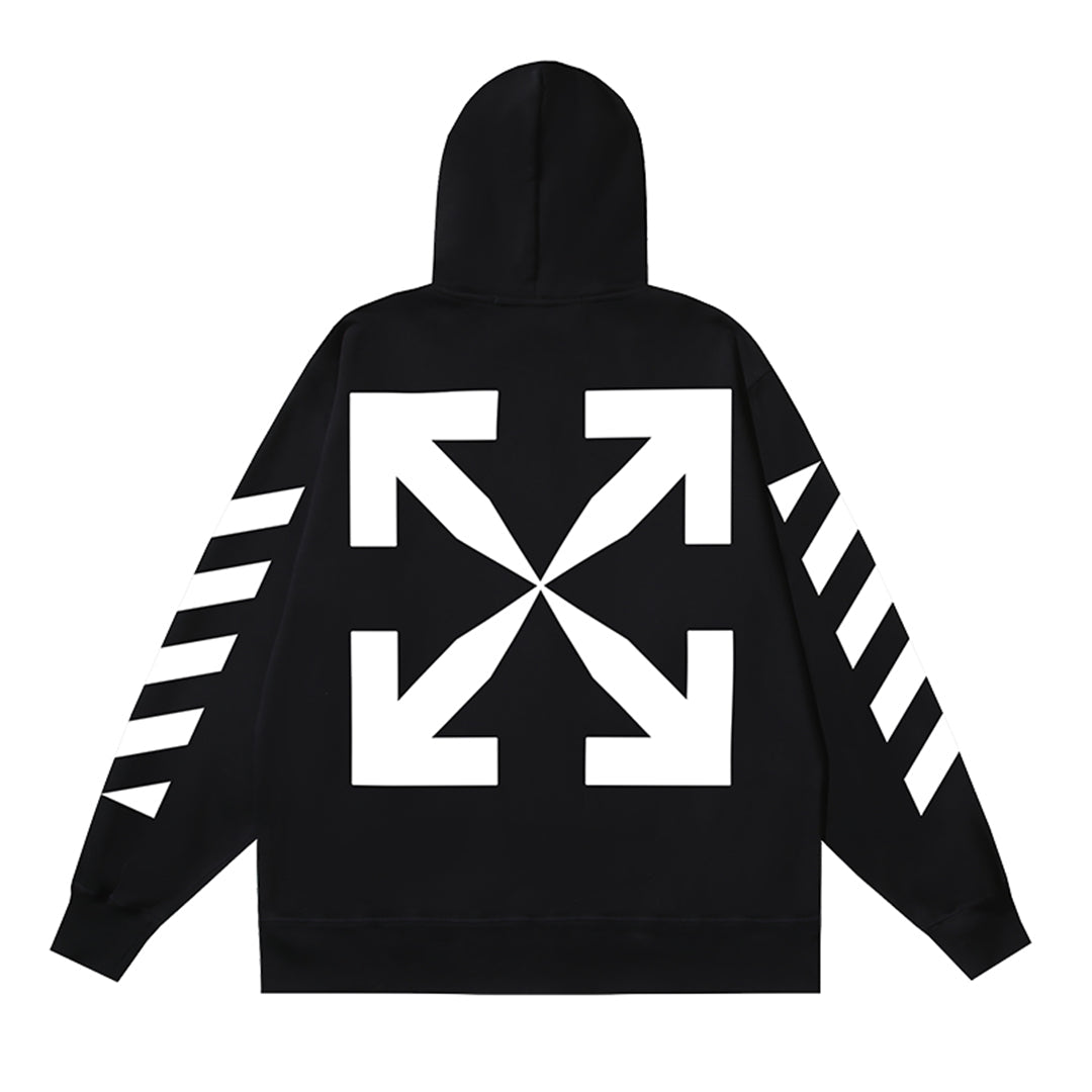 OFF-WHITELogo Print Hoodie Jacket - Premium Cotton Streetwear Hybrid