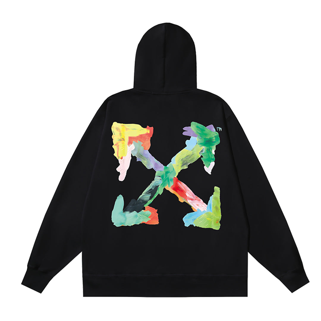OFF-WHITELogo Print Hoodie Jacket - Premium Cotton Streetwear Hybrid