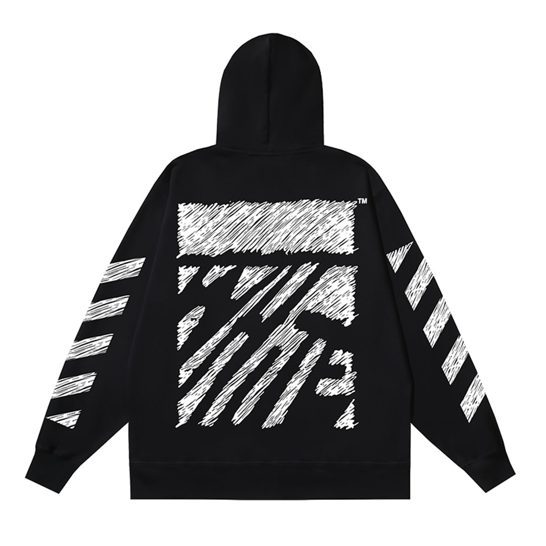 OFF-WHITELogo Print Hoodie Jacket - Premium Cotton Streetwear Hybrid